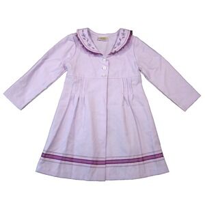 Little Bitty Baby Dress Jacket Lilac Long Sleeve Pleated Embroidered Cottagecore